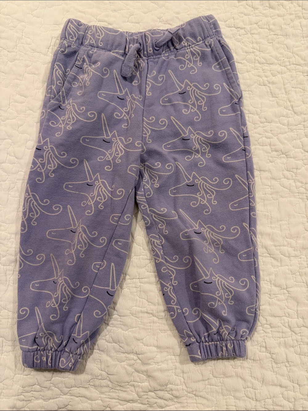 Hanna Andersson Lavender Unicorn Fleece Joggers
